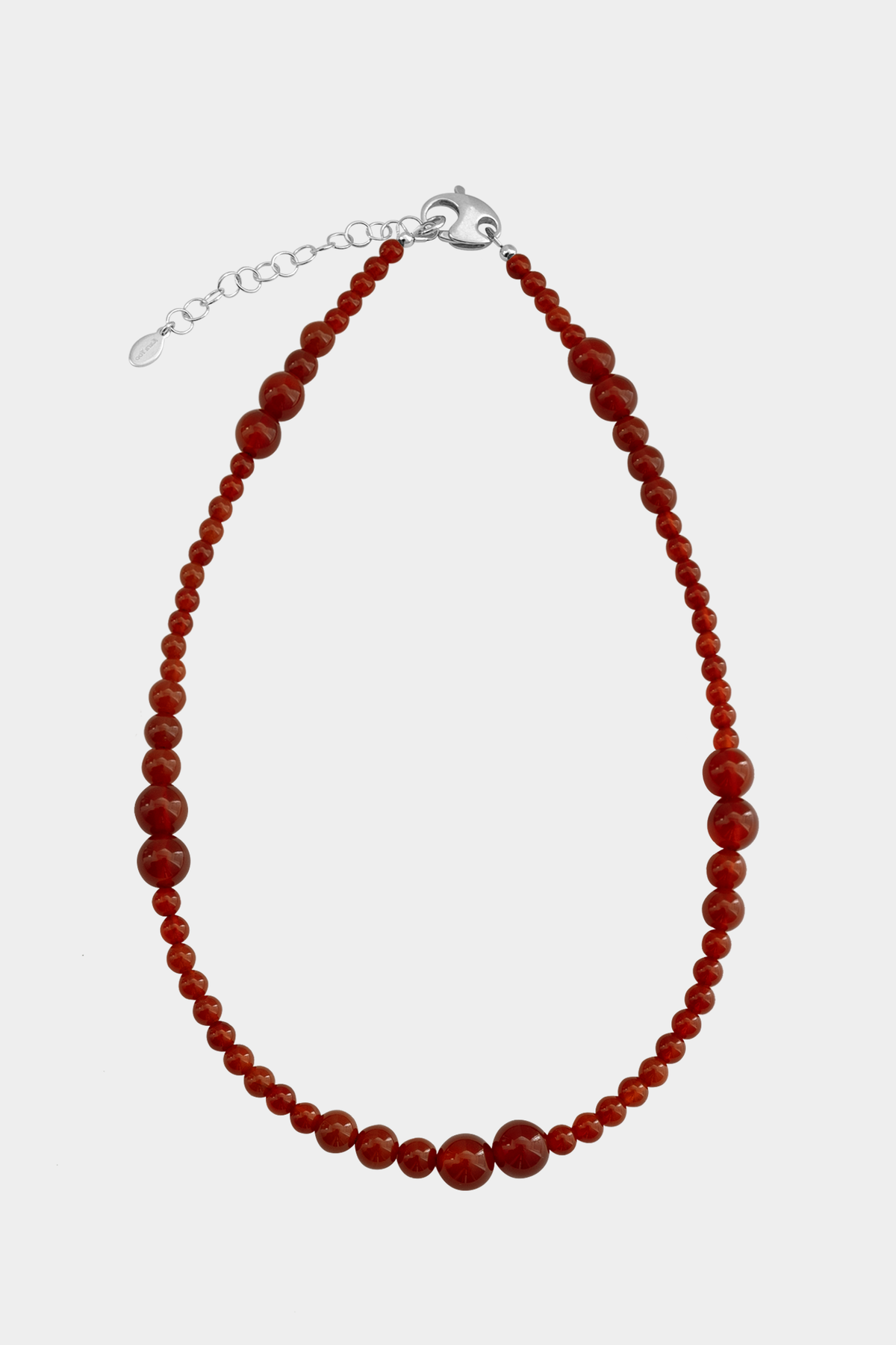 Avery Necklace - Carnelian: Sterling Silver