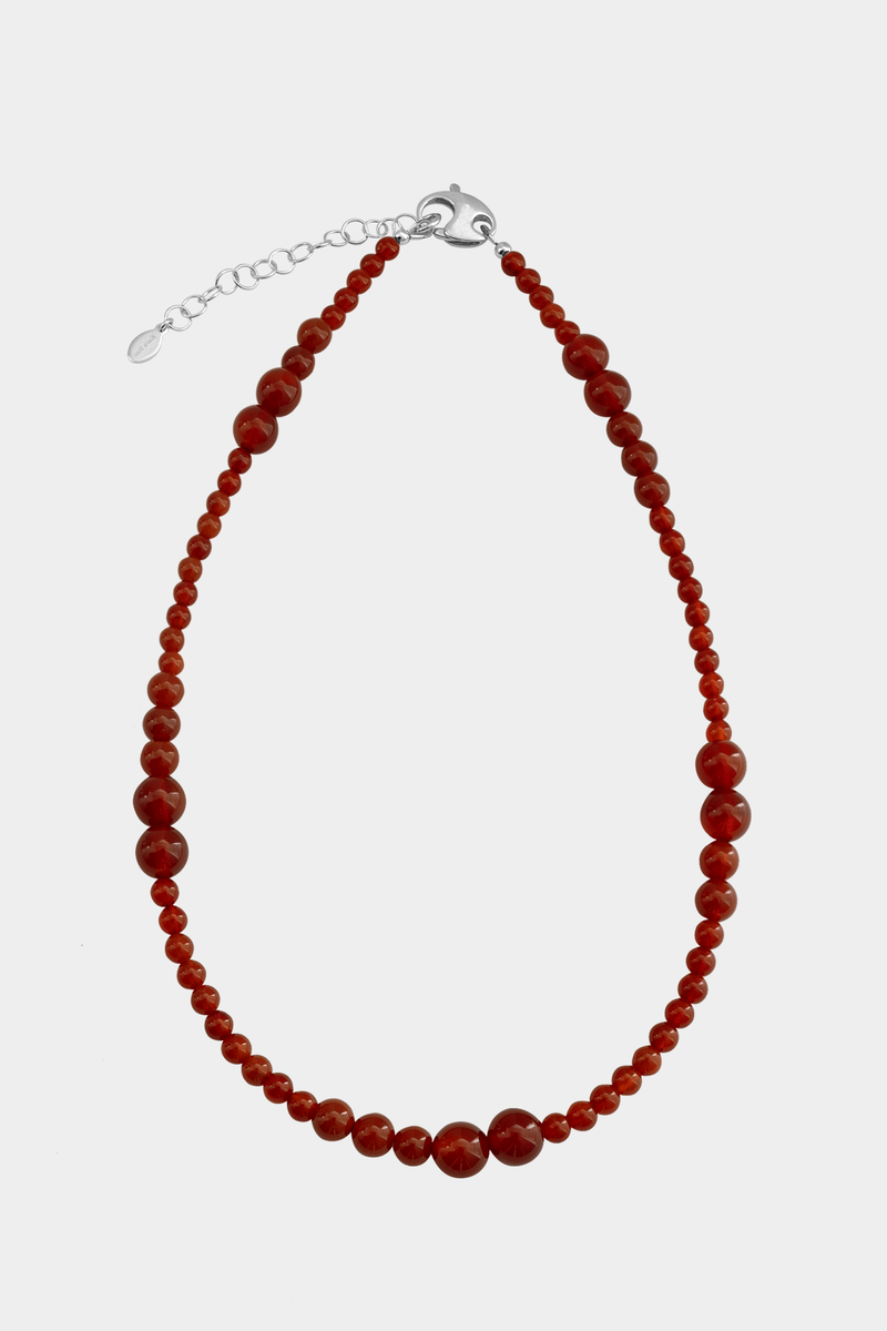 Avery Necklace - Carnelian: Sterling Silver