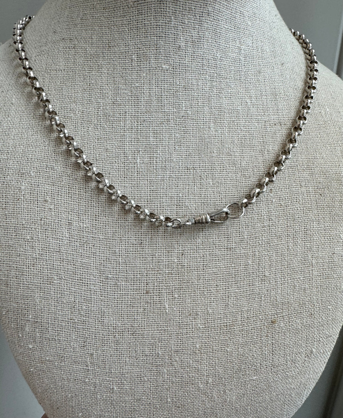 Antique Silver T Bar Necklace with Belcher Chain