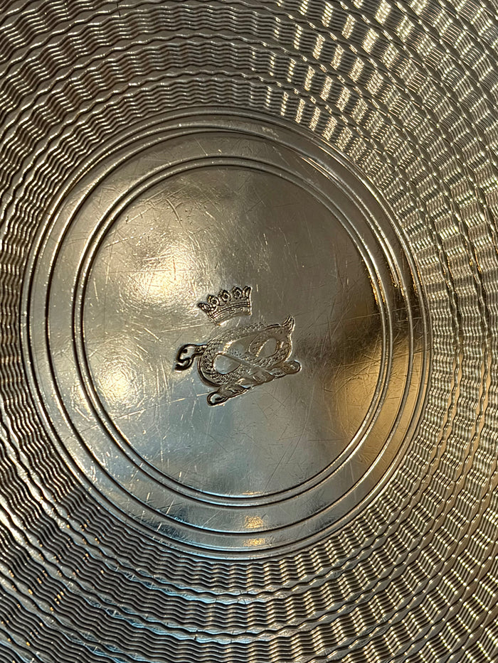 Heirloom Engine Turned Platter with Crest