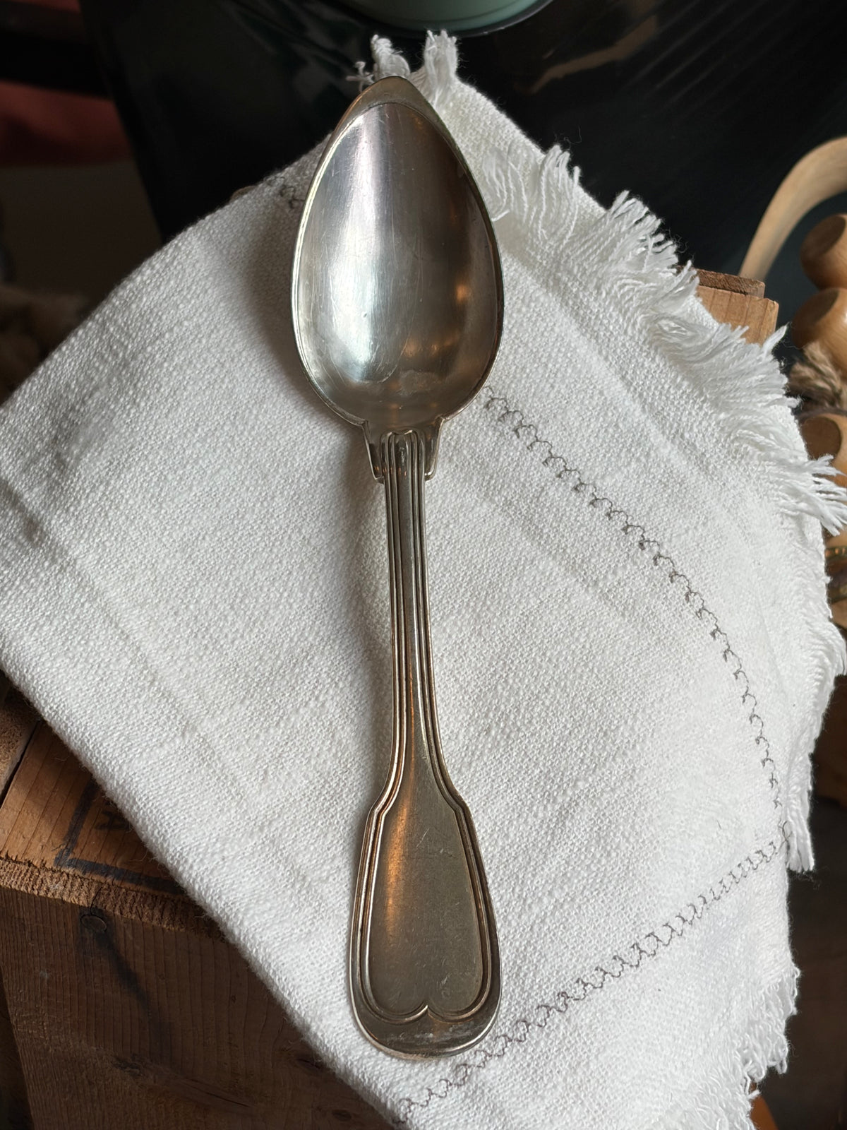 Heirloom Serving Spoon - Engraved "A"
