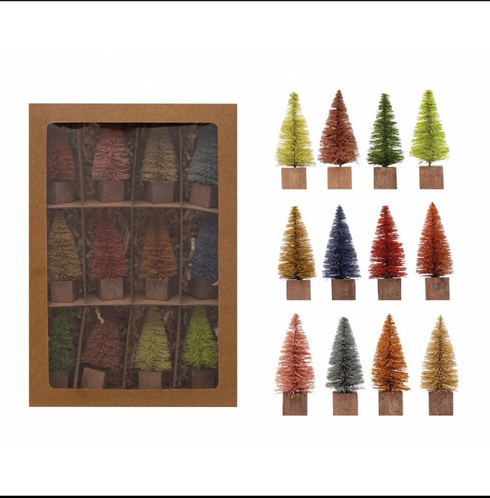 Set of 12 Mini Trees- Neutrals