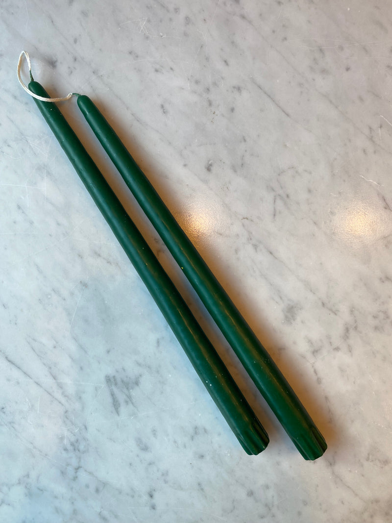 Christmas Green Taper Candles