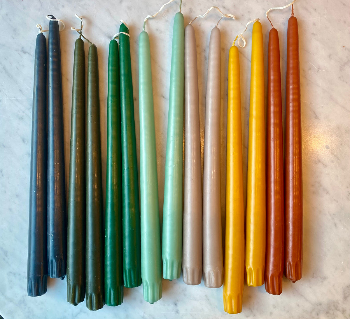 Christmas Green Taper Candles