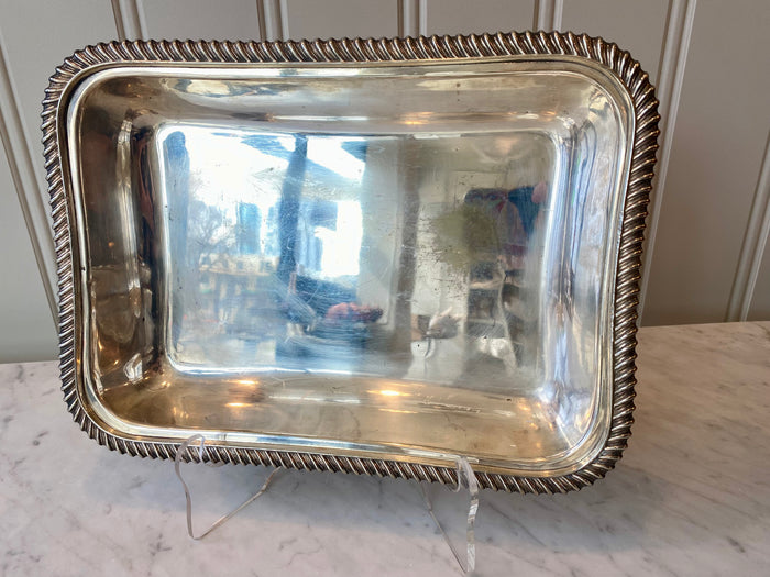 Heirloom Silver Tray, Gadroon Rim