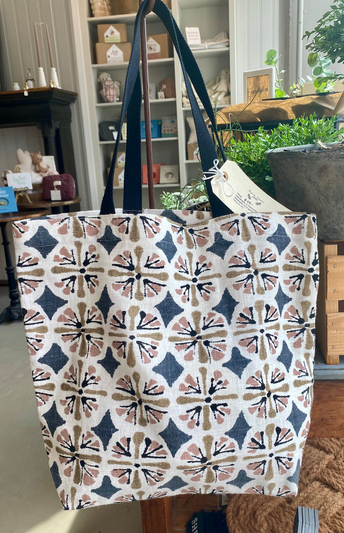 Linen Tote - Abstract Floral