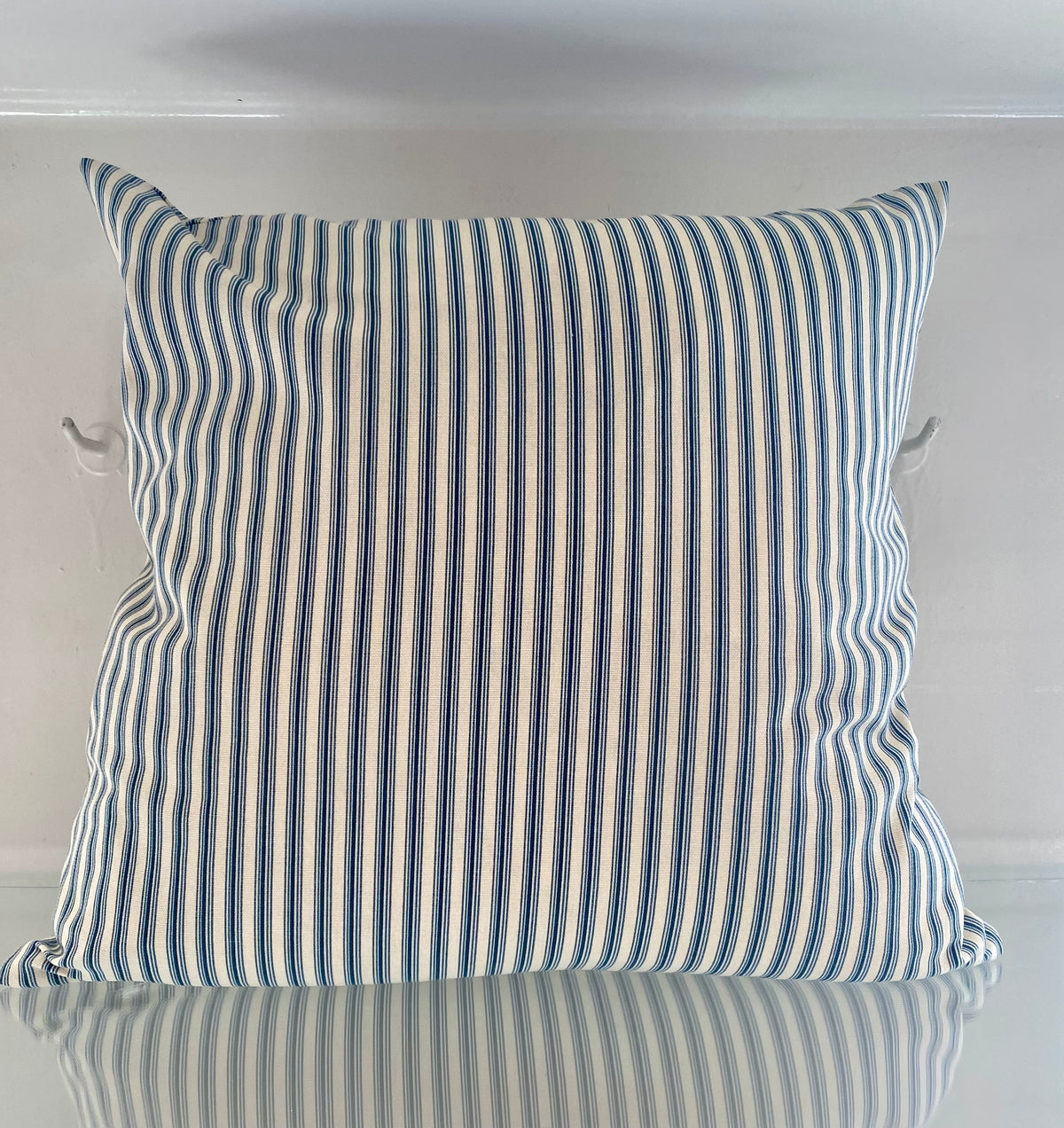 Blue Ticking Stripe Pillow