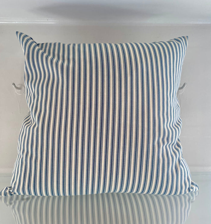 Blue Ticking Stripe Pillow