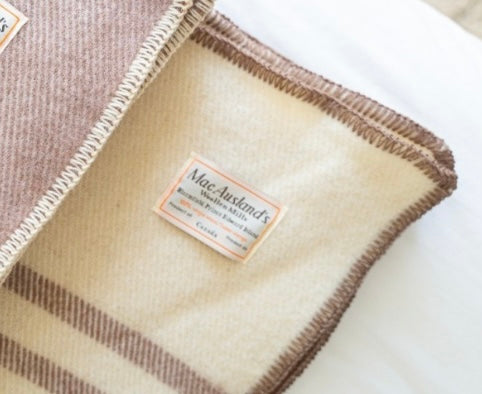 Natural White w/Taupe Stripe