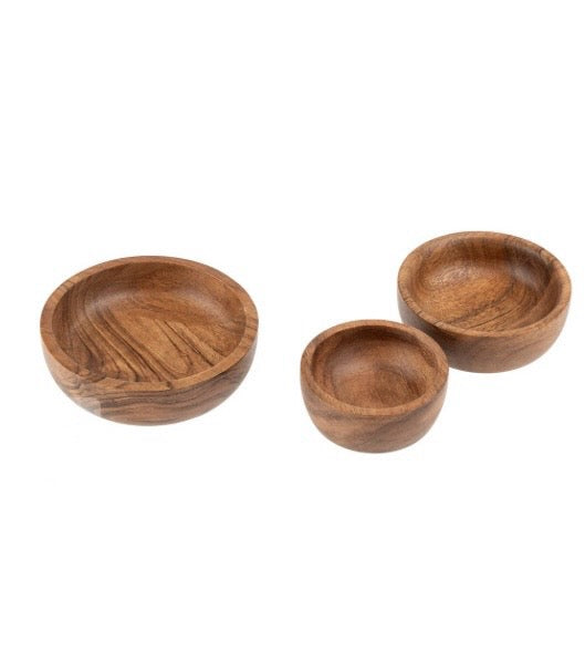 Acacia Mini Bowls - Set of 3