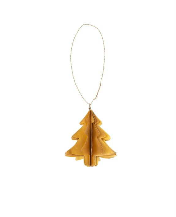 Brass Origami Tree Ornament