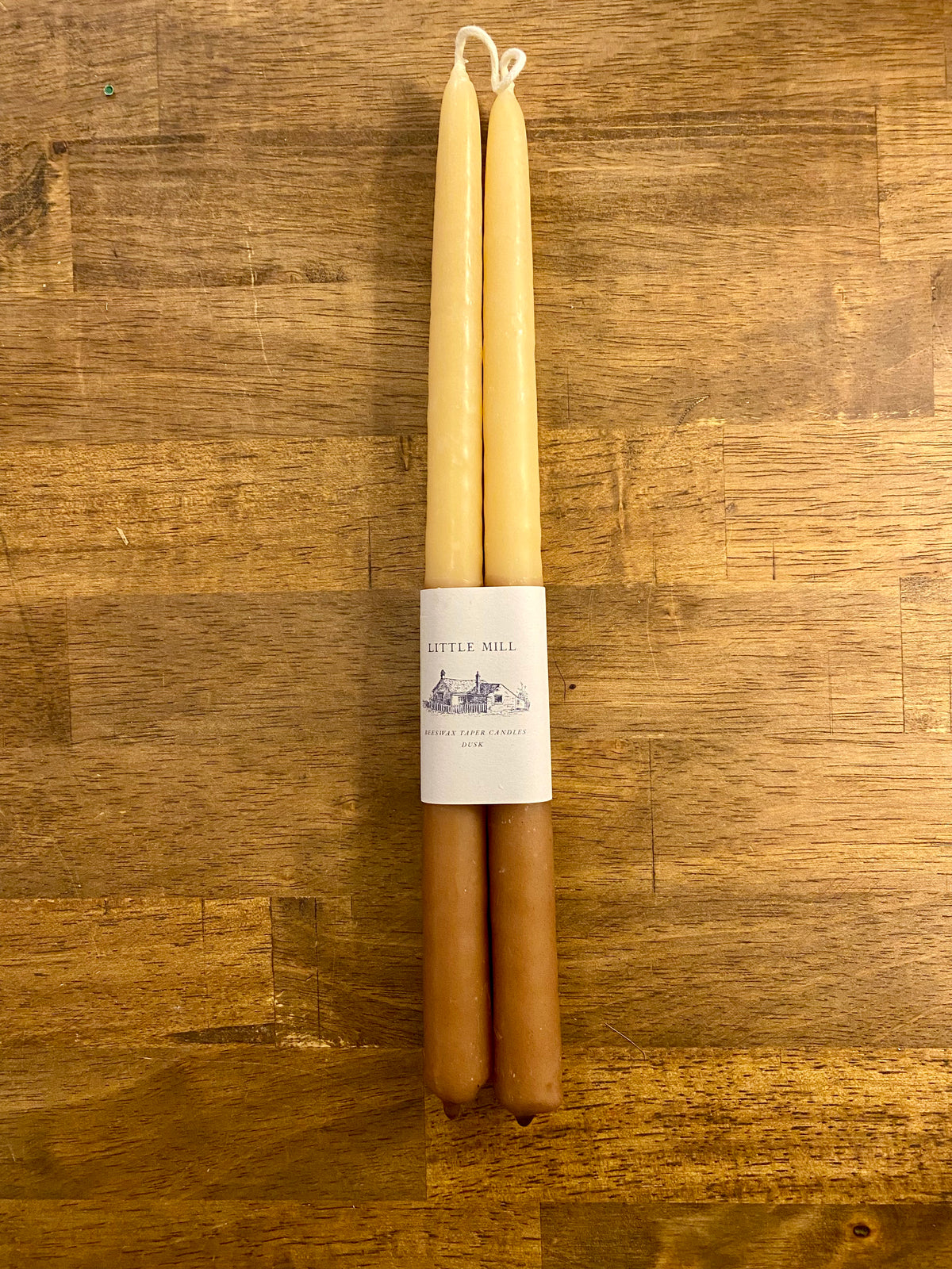 Dusk Two Tone Hand Dipped Beeswax Taper - Pair