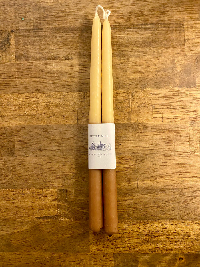 Dusk Two Tone Hand Dipped Beeswax Taper - Pair