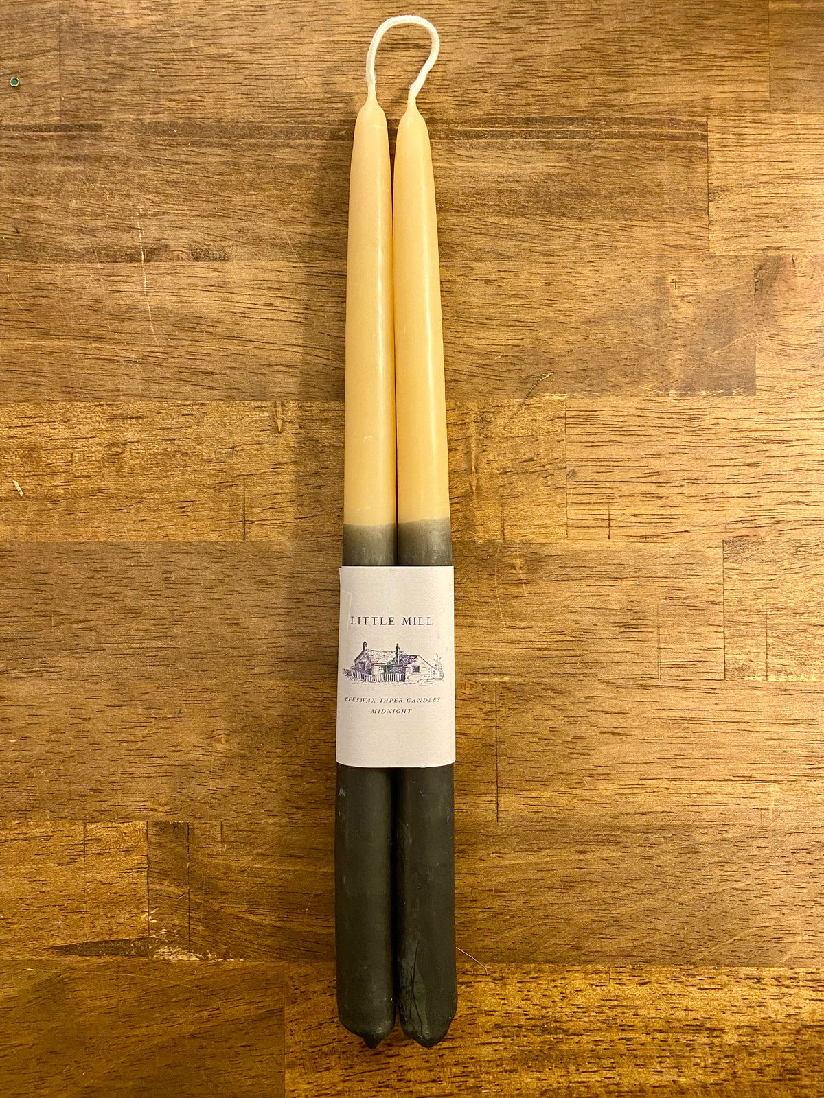 Midnight Two Tone Dipped Beeswax Candle - Pair