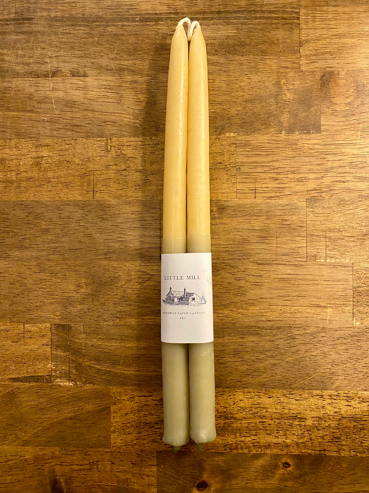 Sky Two Tone Dipped Beeswax Candles - Pair