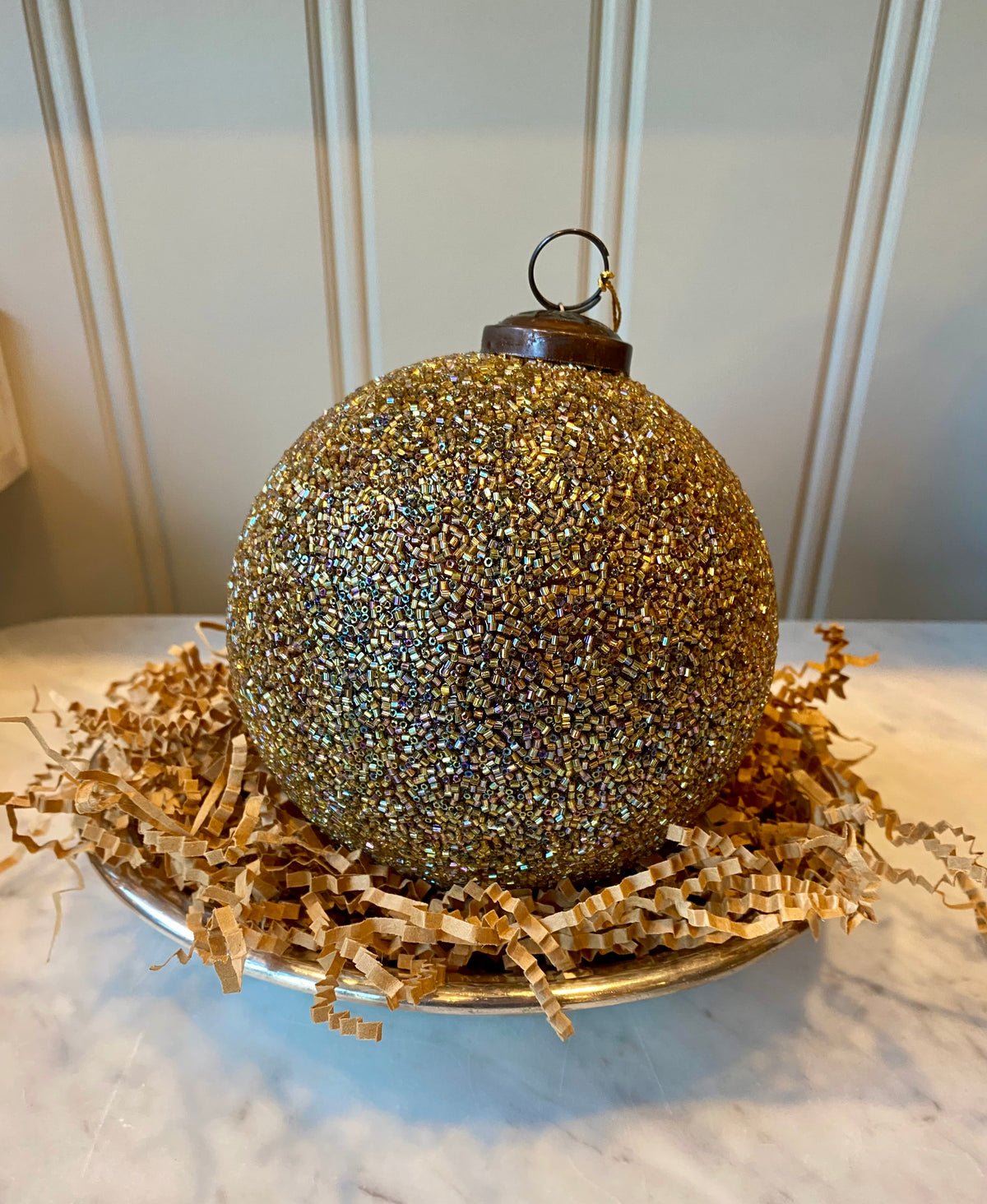 Iridescent Beaded Ornament - 5"