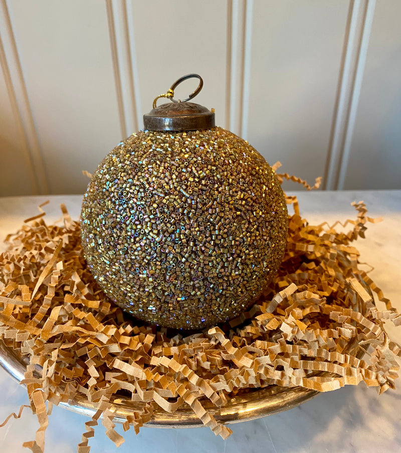 Iridescent Beaded Ornament - 4"