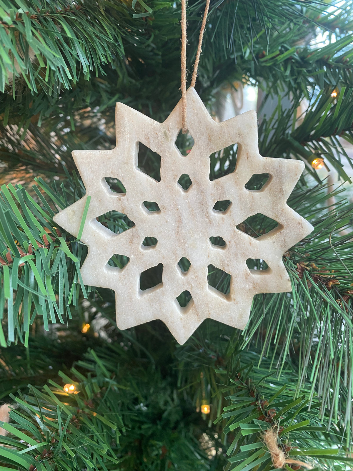 Large Stone Snowflake Ornament