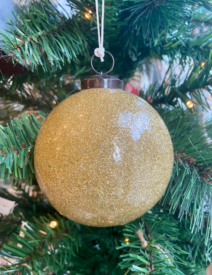 Gold Glitter Ball Ornament