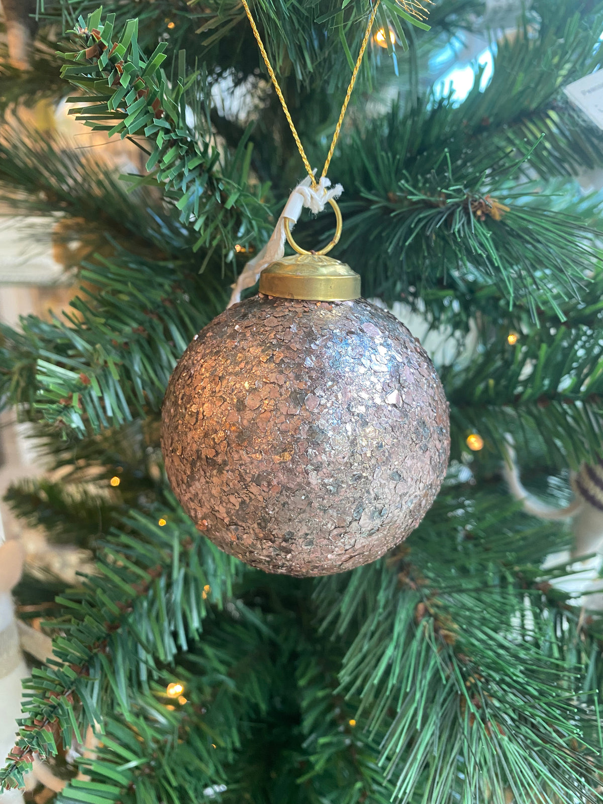 Glitter Flake Round Ornament