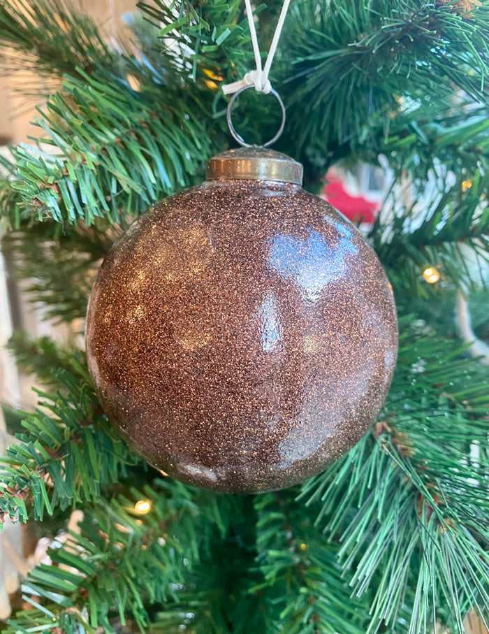 Chocolate Glitter Ball Ornament