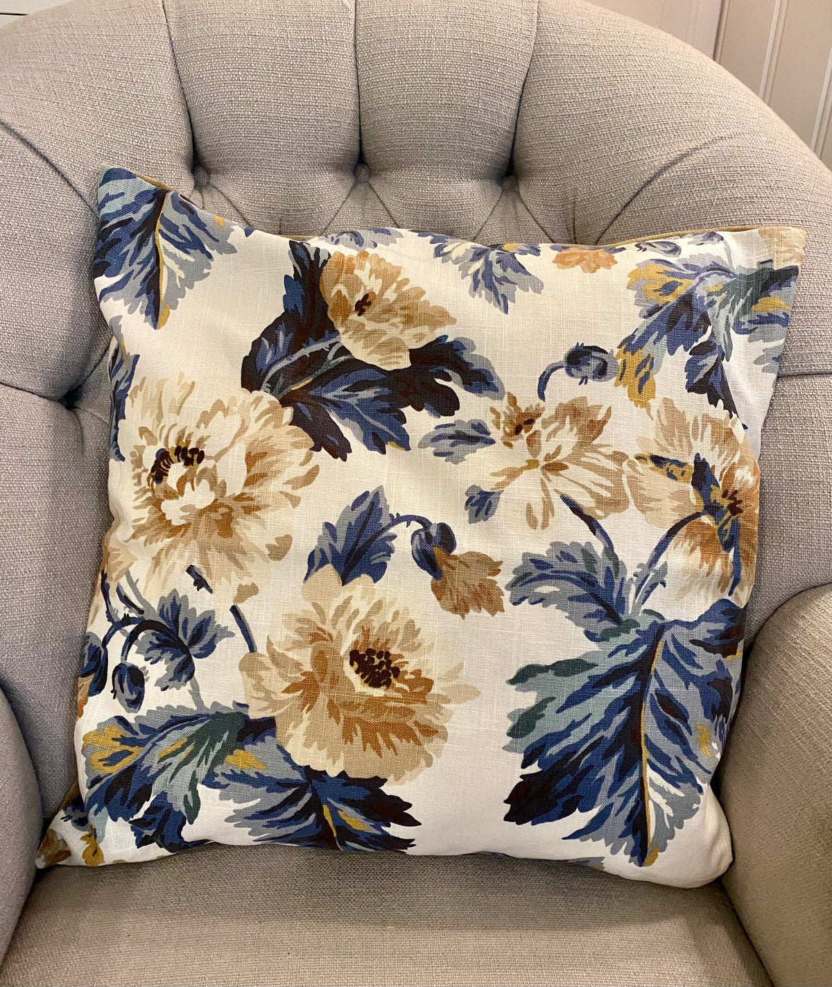Golden Peony Pillow