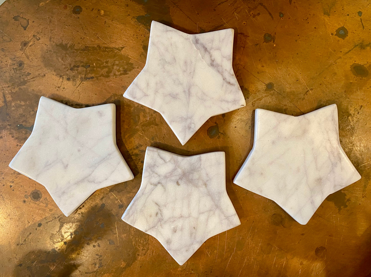 Star Marble Coasters - set of 4