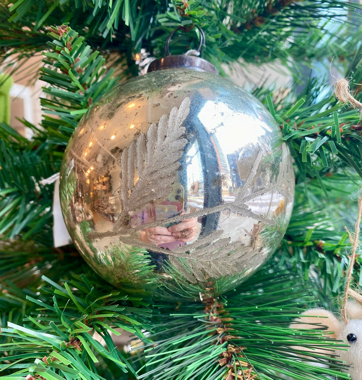 Botanical Mercury Glass Leaf Ornament