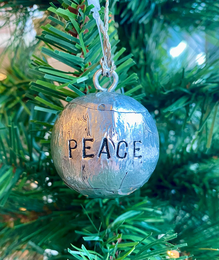 Mini Silver Peace Ornament