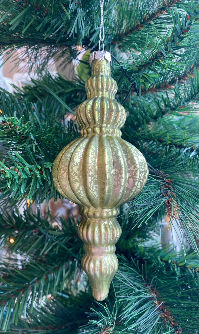 Ripple Green Spindle Ornament