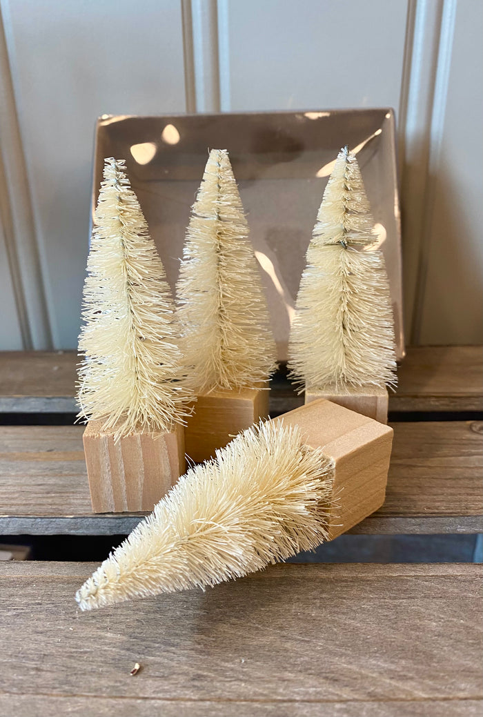 Boxed Set of 4 Cream Trees - small