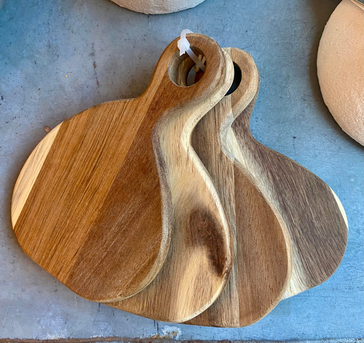 Acacia Wood Tapas Plates - Set of 4