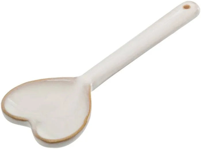 White Ceramic Heart Spoon