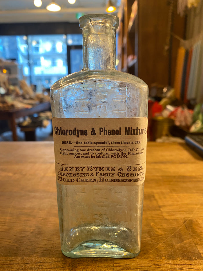 Heirloom Chlorodyne & Phenol Glass Bottle