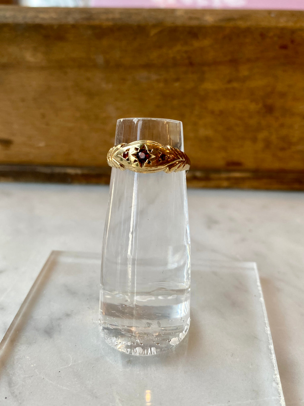 Heirloom Star Set Garnet Ring