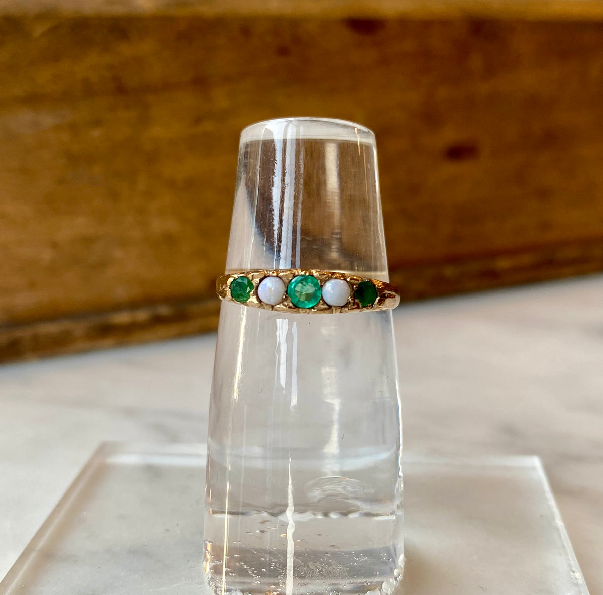 Heirloom Opal & Emerald Ring