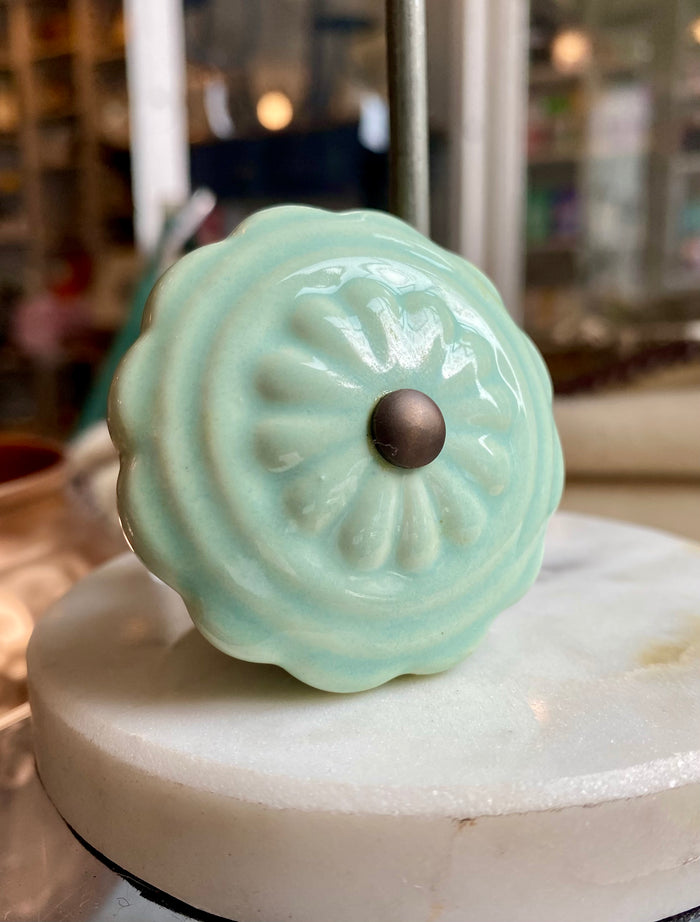 Ceramic Knob - Pale Turquoise