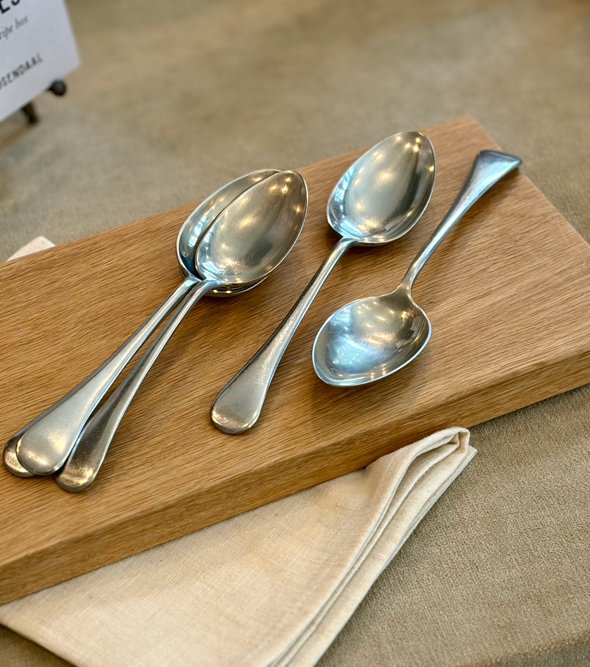 Vintage Spoons, Stainless Steel - Set of 5