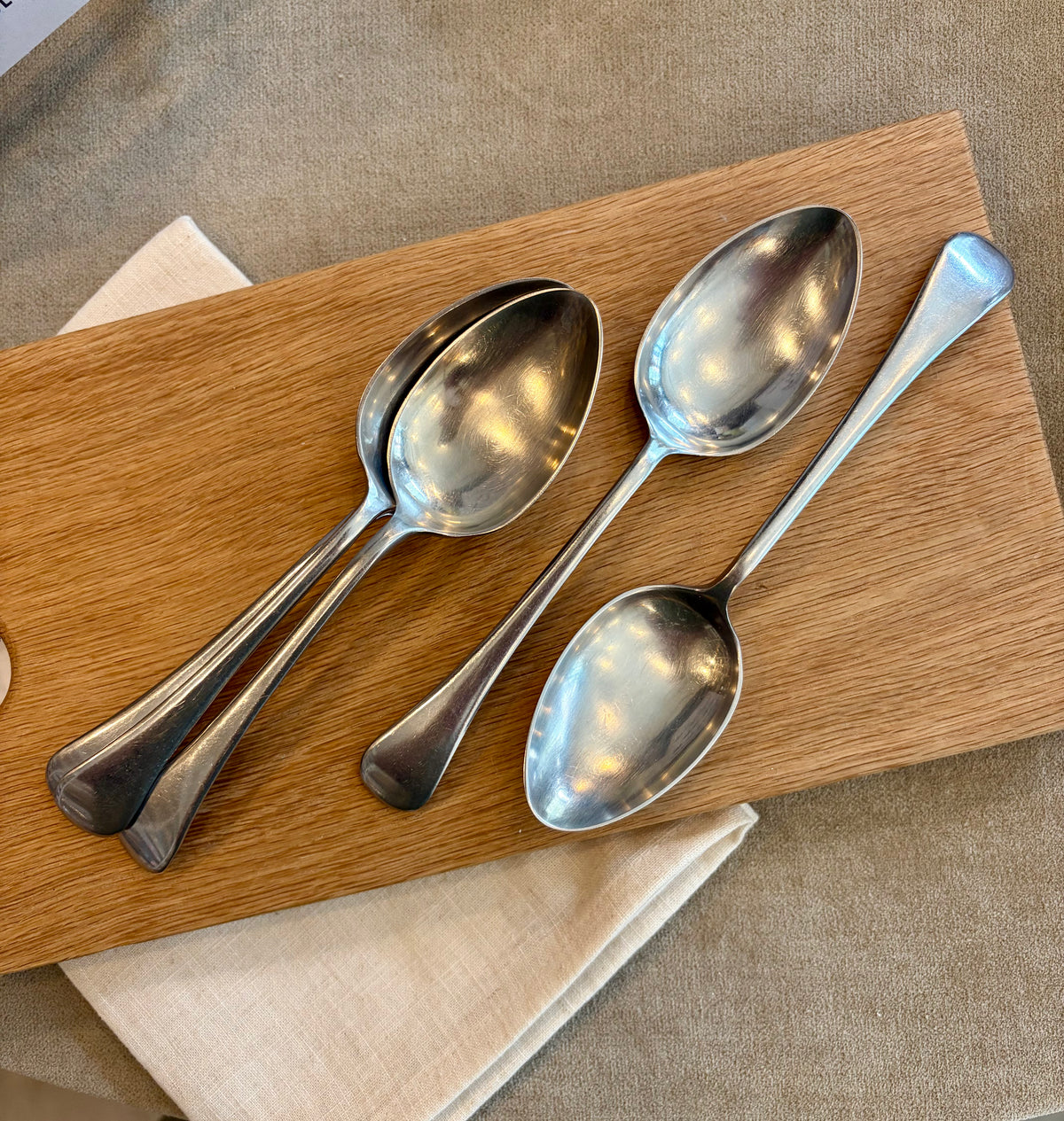 Vintage Spoons, Stainless Steel - Set of 5