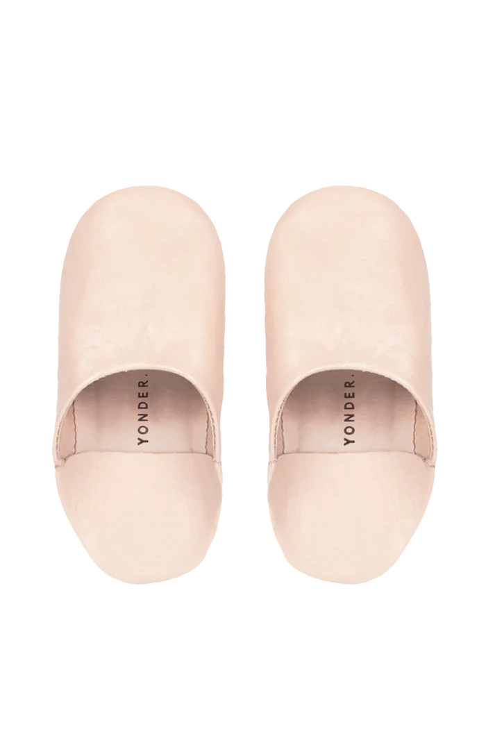 Marshmallow Leather Babouche Slippers- Medium