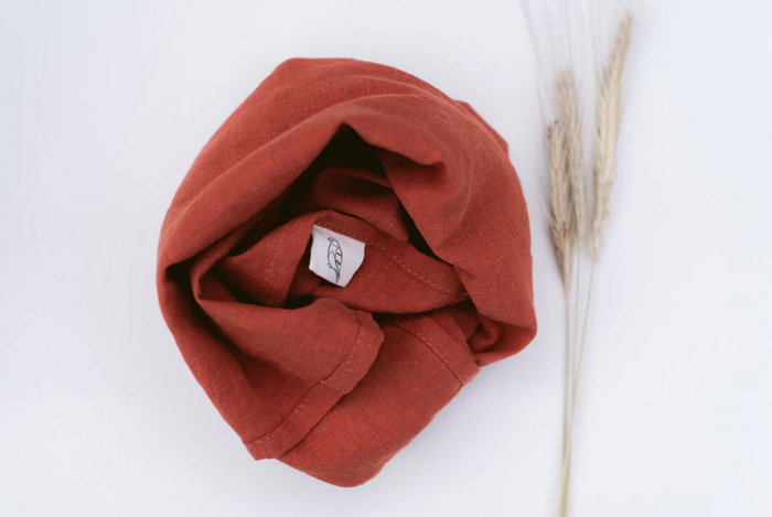 Terracotta Linen Tea Towel