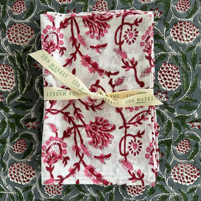 Pomegranate and Raspberry Napkin Set