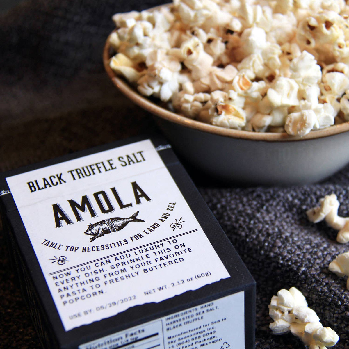 Amola Salts, Salt Black Truffle 100g/3.5oz