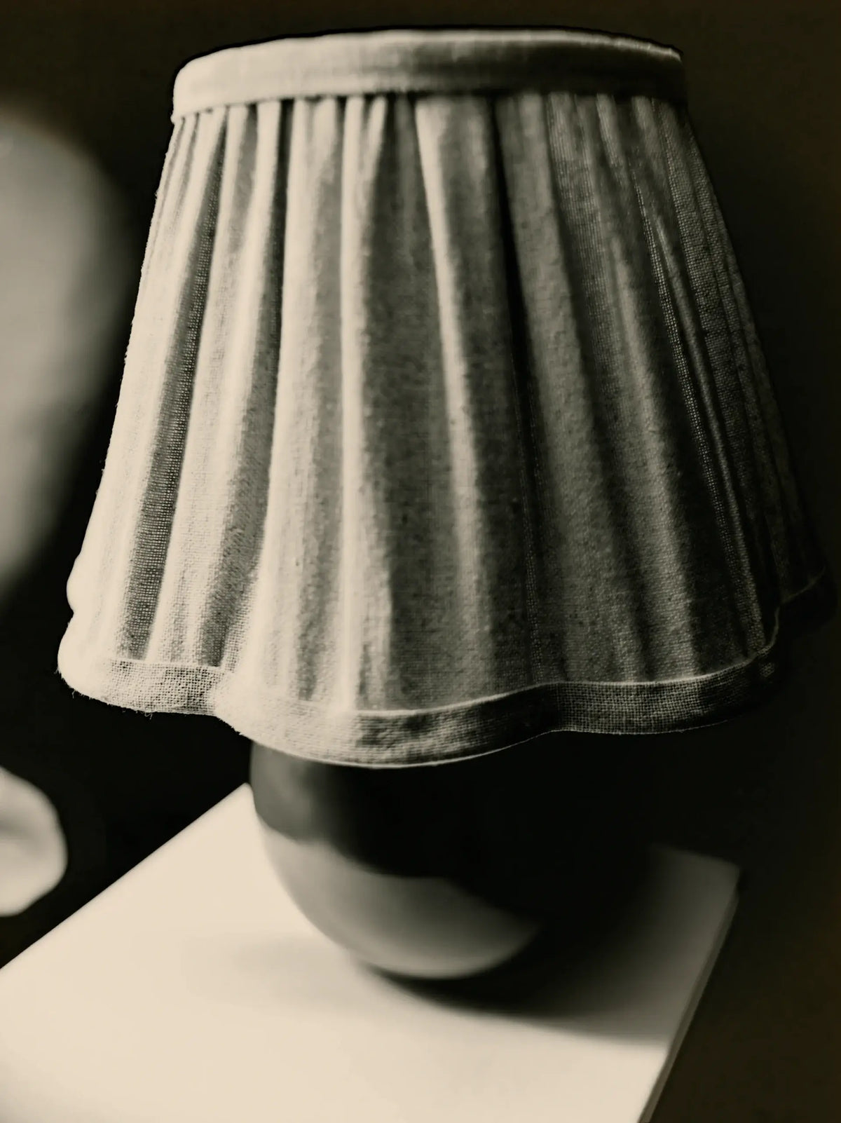 Cordane Pleated Linen Olive Table Lamp
