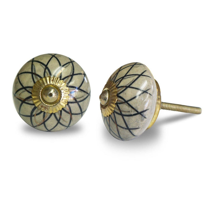 Golden & Black Ceramic Knob