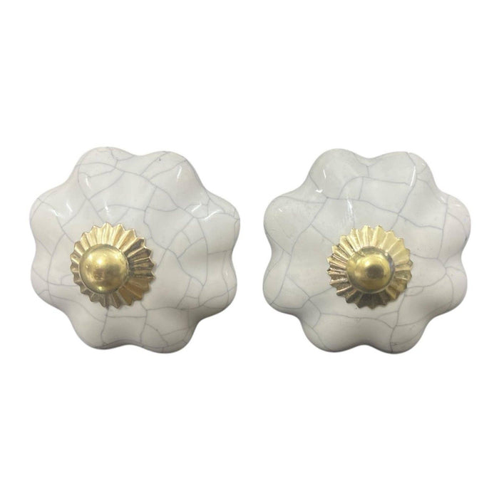 White and Gold Pumpkin Knobs