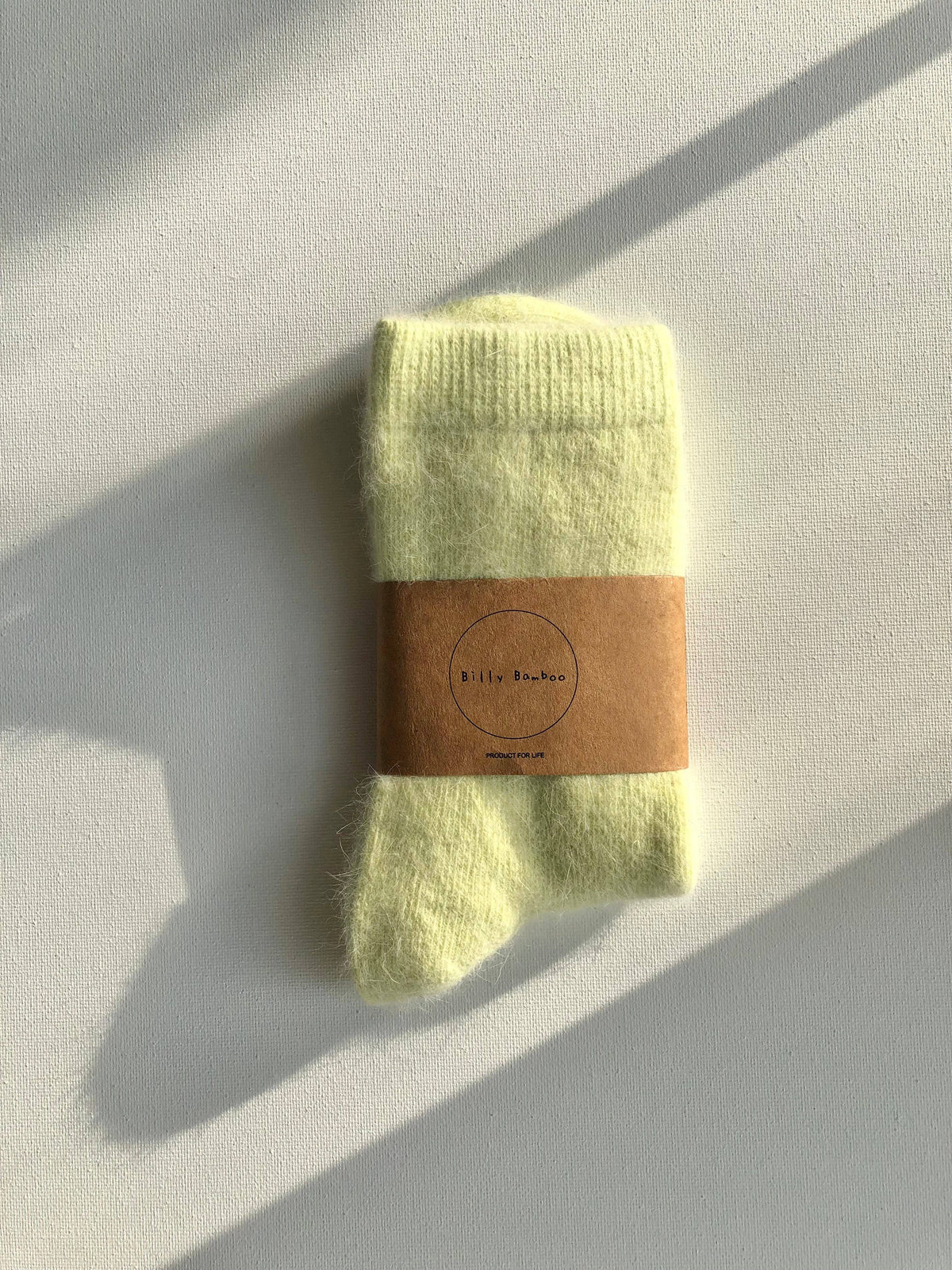 FLUFFY ANGORA SOCKS : Yellow Diamond