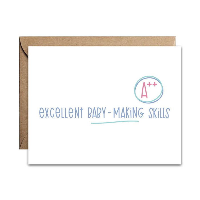 A++ Baby Card, Printed on White Cotton Linen