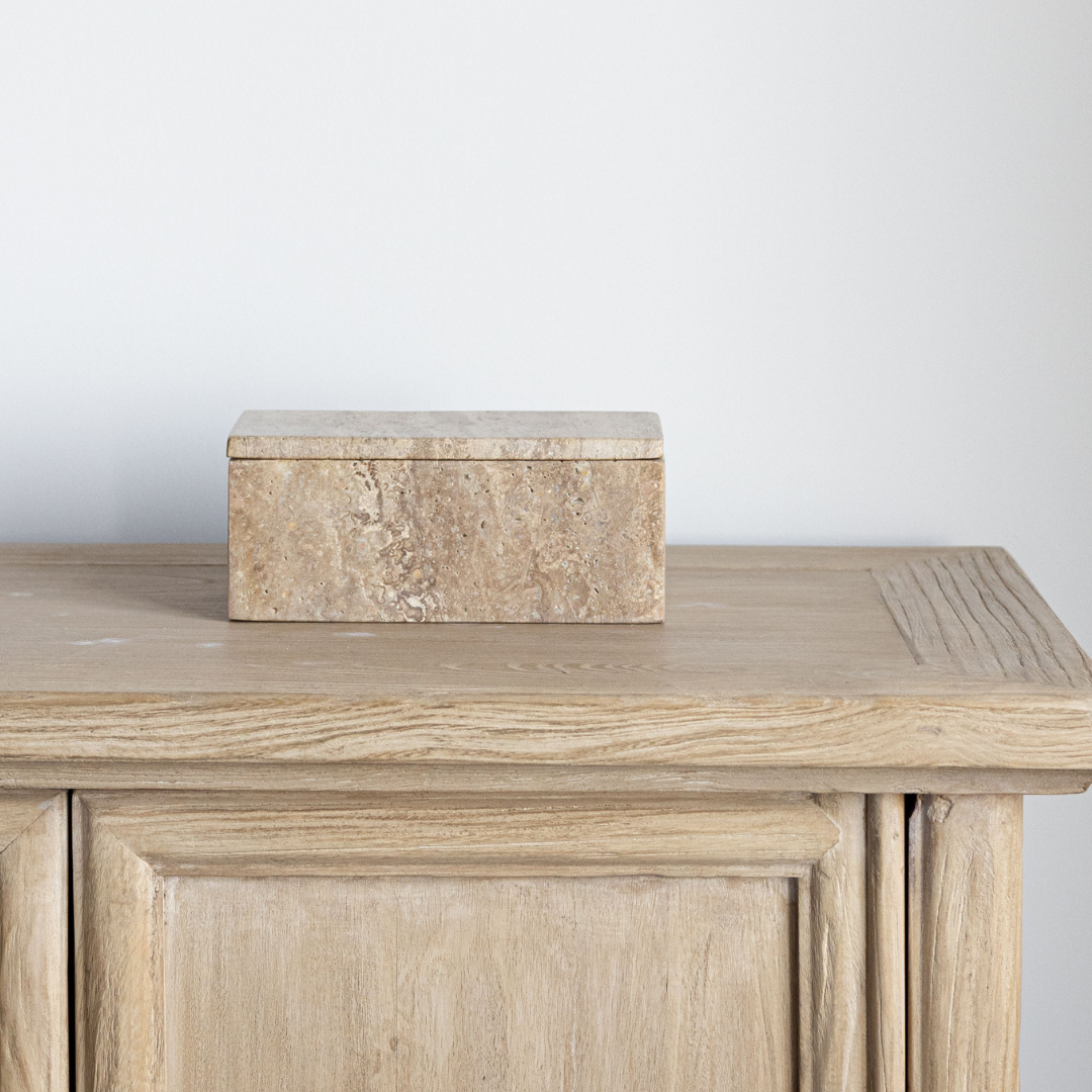 Travertine Lidded Box