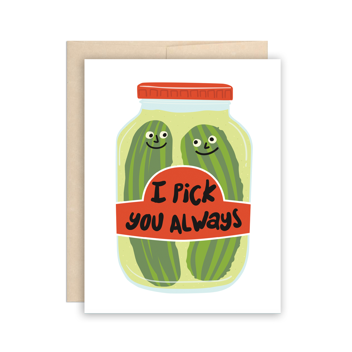 Cute Pickle Jar Love Card